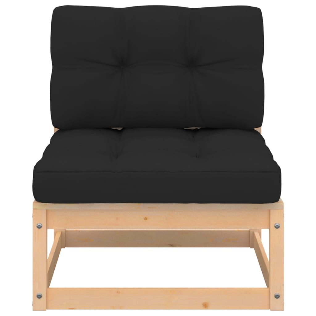 7-tlg. Garten-Lounge-Set mit Kissen Kiefer Massivholz